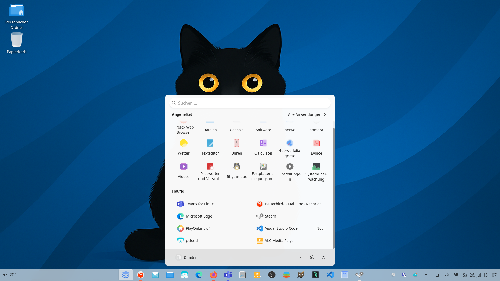 AnduinOS Desktop mit Windows-11-ähnlicher Oberfläche